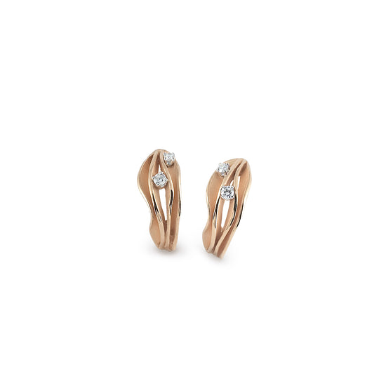 Annamaria Cammilli Four Layer Two Diamond Dune Earrings