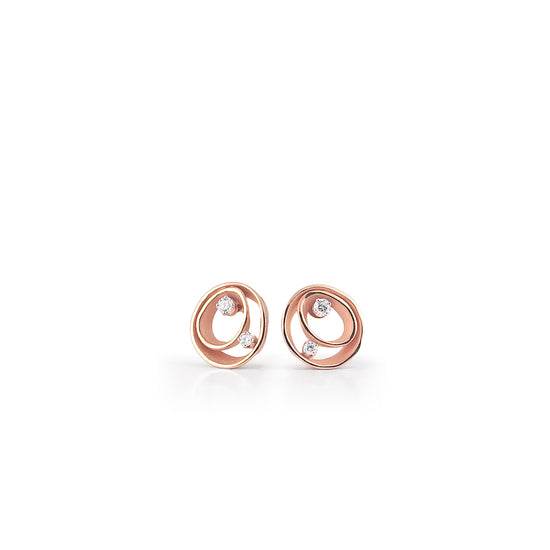 Annamaria Cammilli Dune Series Two Layer Two Diamond Stud Earrings