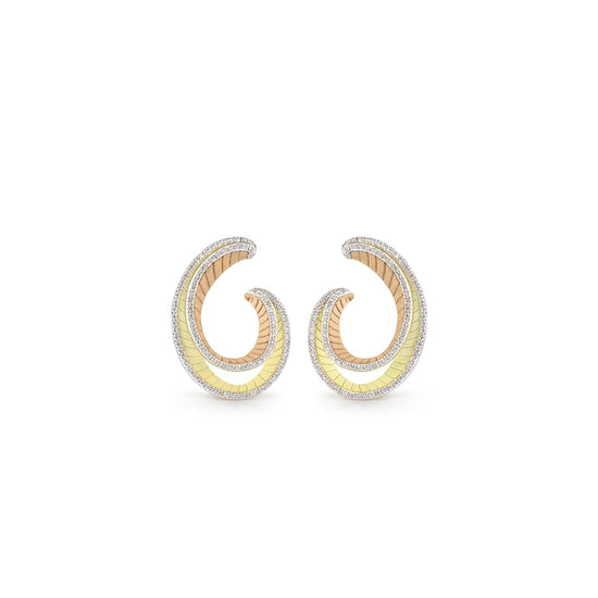 Annamaria Cammilli Two Layer Diamond Regina Hoop Earrings
