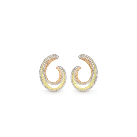 Annamaria Cammilli Two Layer Diamond Regina Hoop Earrings