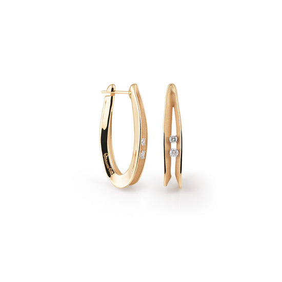 Annamaria Cammilli Oval Diamond Hoop Dune Earrings