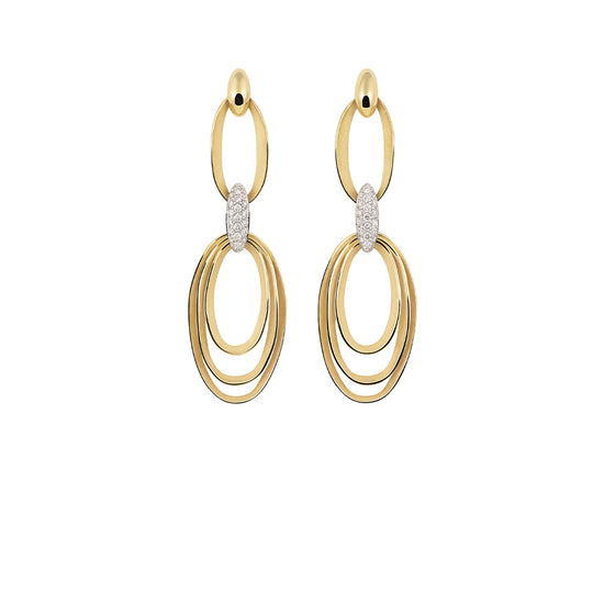 Annamaria Cammilli Diamond and Gold Pavé Dangling Dune Chic Earrings