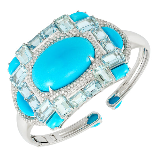 Etho Maria Aquamarine and Turquoise Bracelet