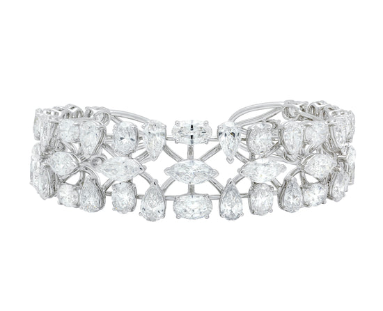 Etho Maria Oval and Pear Diamond Cuff Bracelet