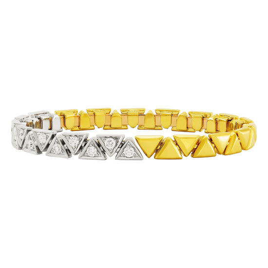 Etho Maria White Diamond Triangle Flexible Bangle