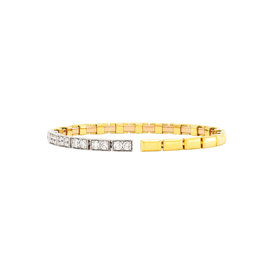 Etho Maria Diamond Reflexion Two Tone Rectangle Bangle Bracelet