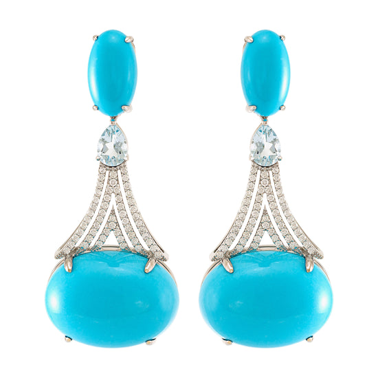 Etho Maria Turquoise and Diamond Earrings