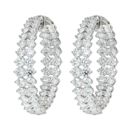 Etho Maria White Diamond Gemini Hoop Earrings