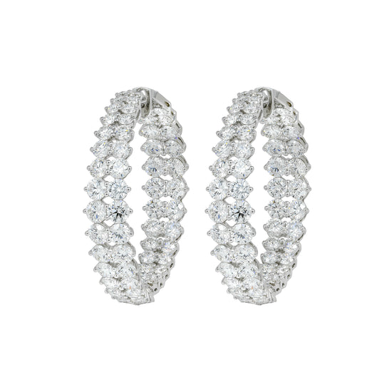 Etho Maria White Diamond Gemini Hoop Earrings