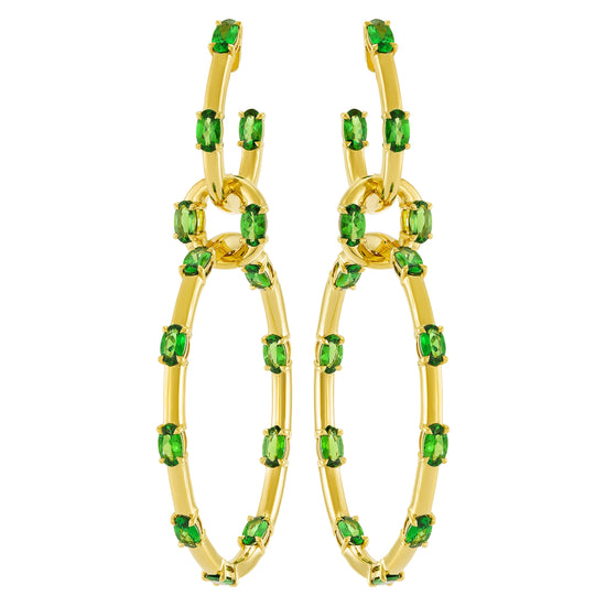 Etho Maria Tsavorite and Yellow Gold Hoop Earrings