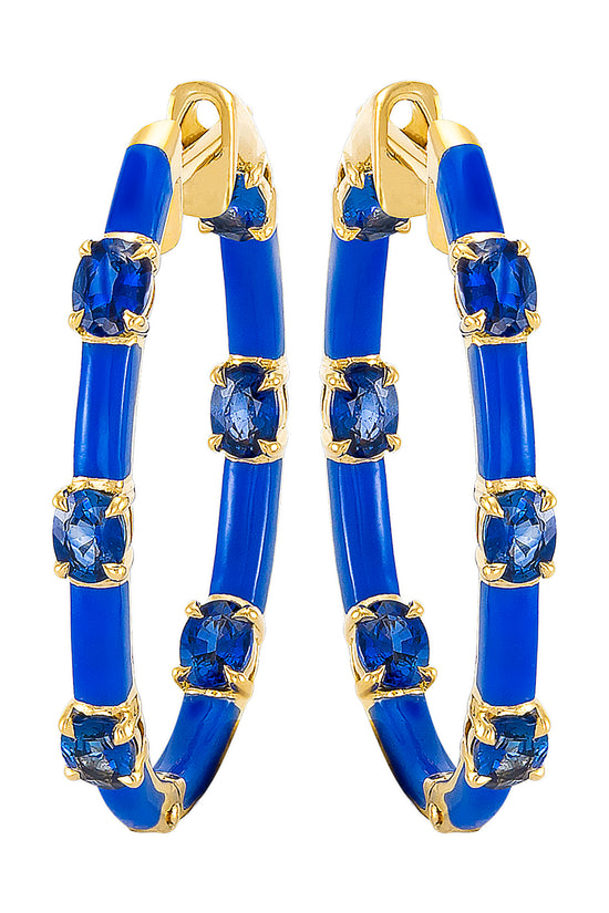 Etho Maria Small Dolce Sapphire Hoop Earrings