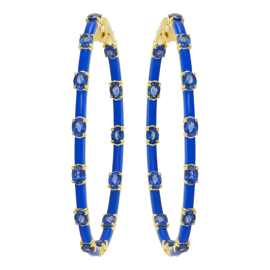 Etho Maria Large Dolce Sapphire Hoop Earrings