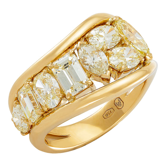 Etho Maria Multi Shape Yellow Diamond and Gold Ring