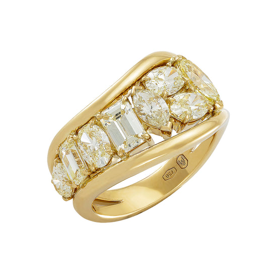 Etho Maria Multi Shape Yellow Diamond and Gold Ring