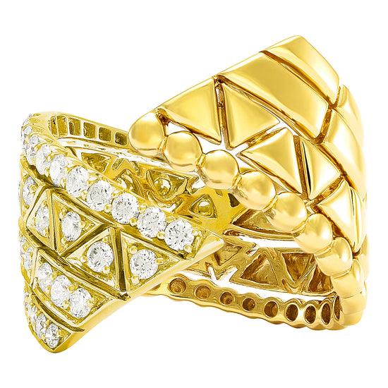 Etho Maria Yellow Gold Diamond Reflexion Ring