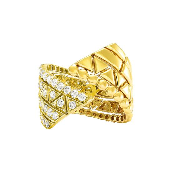 Etho Maria Yellow Gold Diamond Reflexion Ring