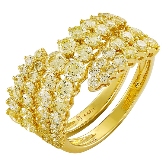 Etho Maria Gemini Ring in Yellow Diamonds and Yellow Gold