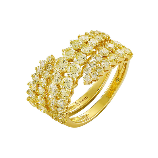 Etho Maria Gemini Ring in Yellow Diamonds and Yellow Gold