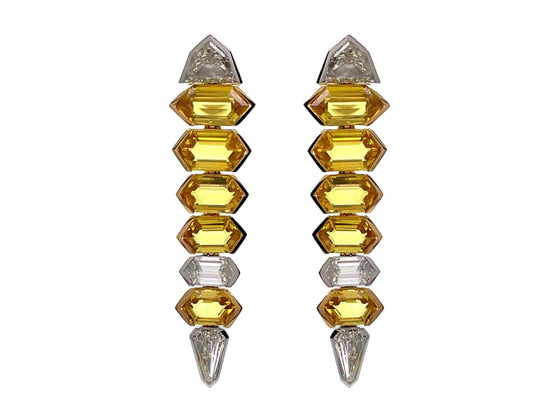 Piranesi Hexagonal Yellow Sapphire Earrings