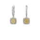 2.04 Fancy Yellow and White Diamond Earrings