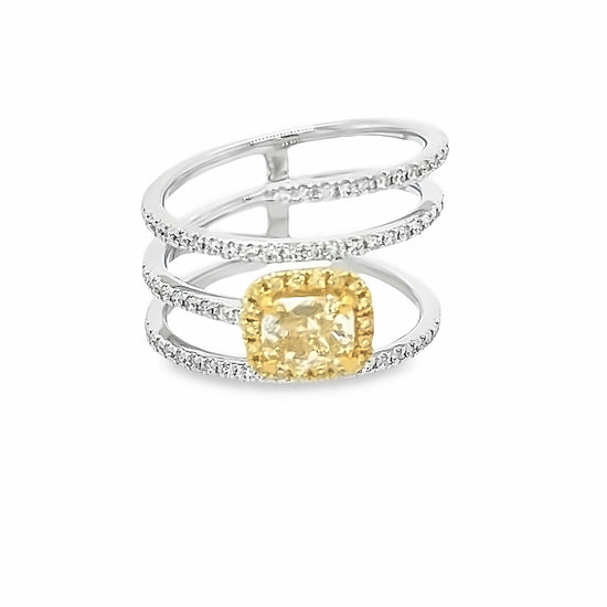Yellow Diamond Coil Ring