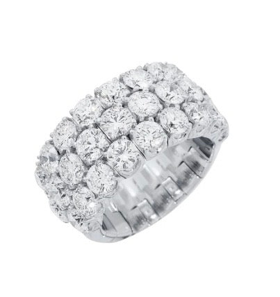 Picchiotti Xpandable™ Three Row Round Cut Halfway Eternity Ring