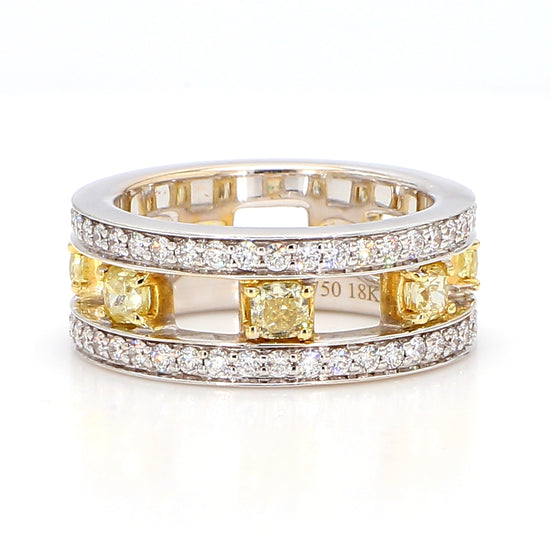 1.94CT Two-Tone Yellow Diamond Openwork Ring