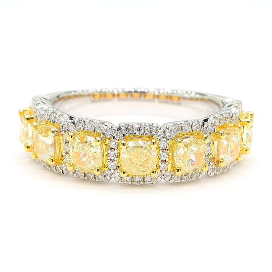 2.19CT Two-Tone Cushion-Cut Diamond Ring