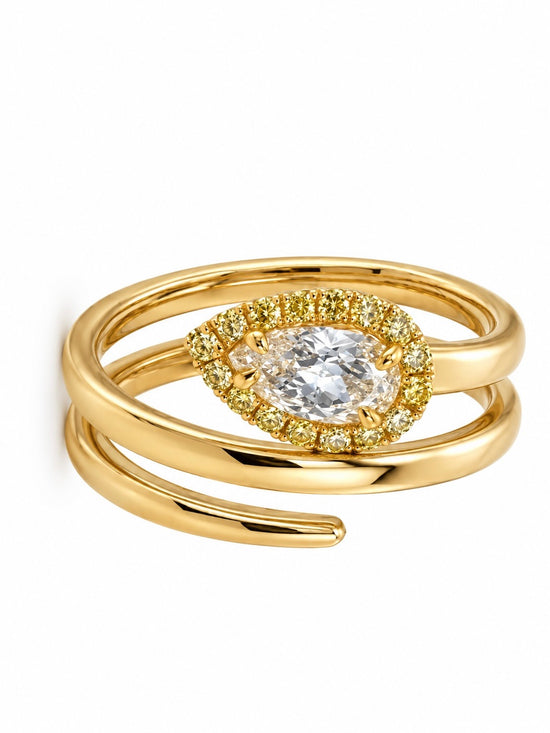 0.58CT Pear Shaped Diamond Spiral Ring