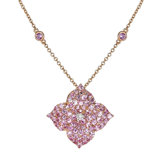 Fiore Large Pink Sapphire Flower Necklace