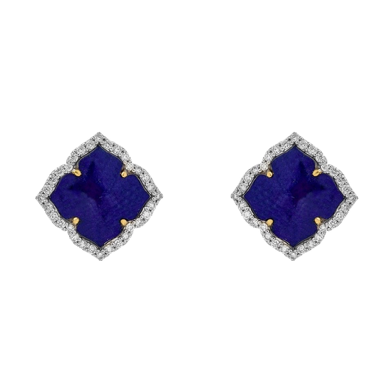Capri Small Flower Earrings in Lapis Lazuli