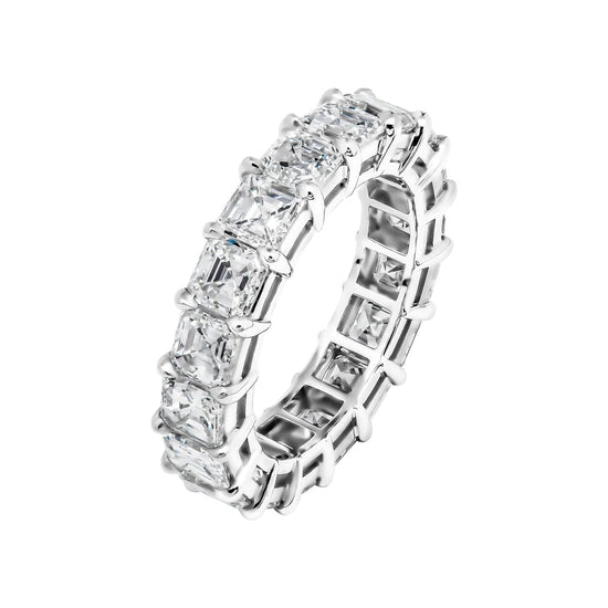 Asscher Natural Diamond Eternity Ring