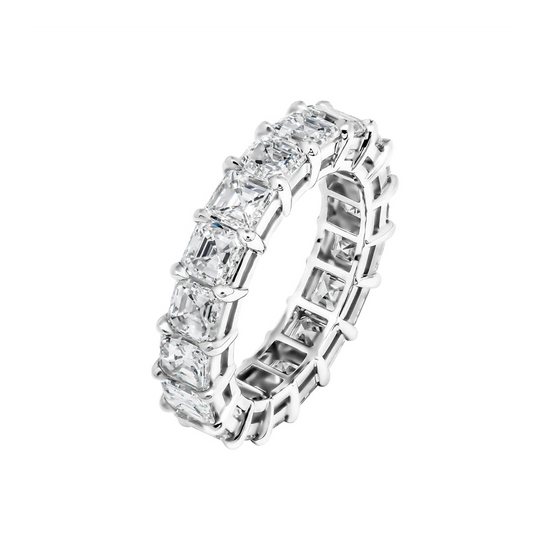 Asscher Natural Diamond Eternity Ring