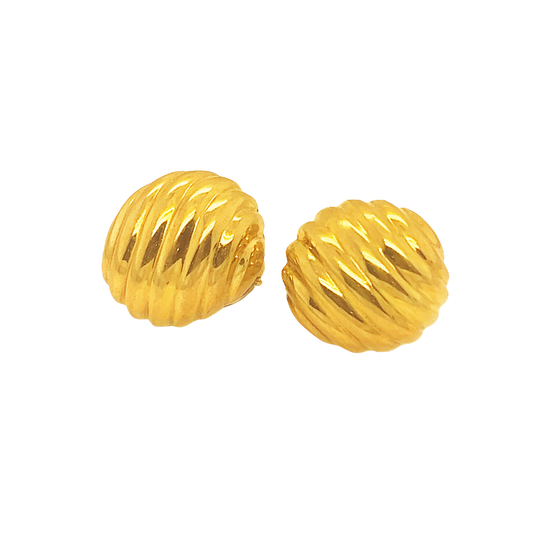 Gold Sculpted Cable Earrings