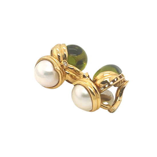 Peridot & Pearl Earrings
