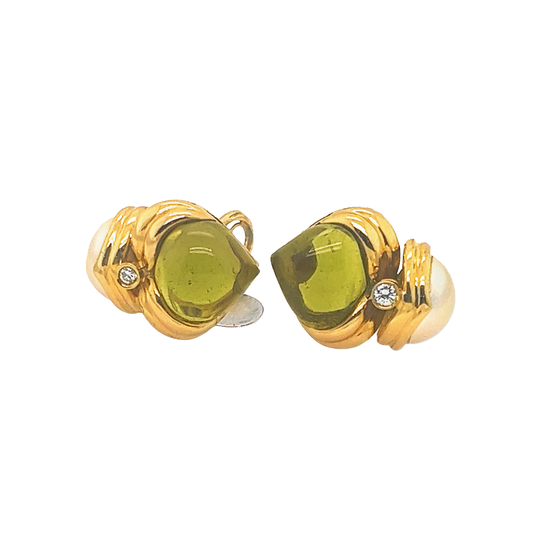 Peridot & Pearl Earrings