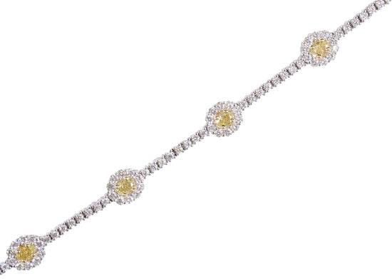 Oval Cut Yellow Diamond Bracelet