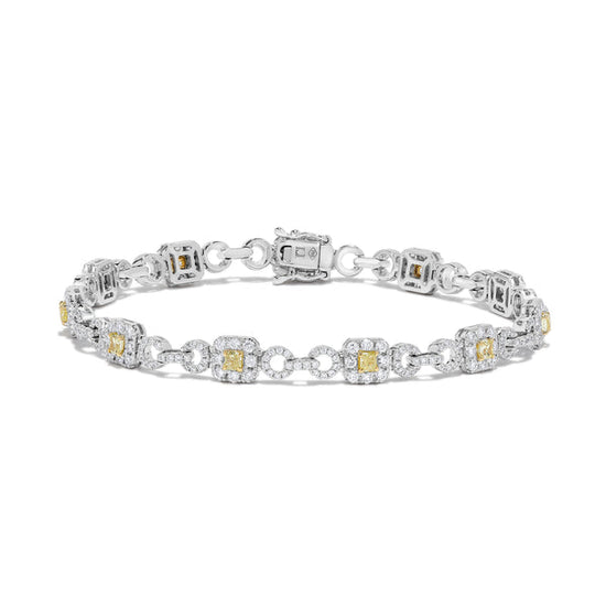 Yellow and White Diamond Bracelet