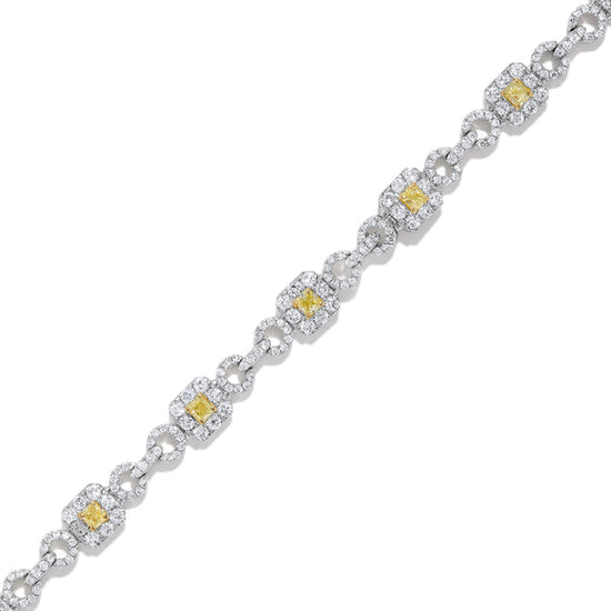 Yellow and White Diamond Bracelet