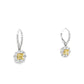 Yellow and White Diamond Huggie Drop Earrings