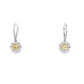 Yellow and White Diamond Huggie Drop Earrings