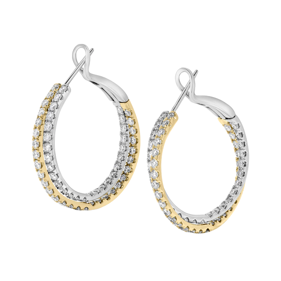 Diamond Twisted Hoop Earrings