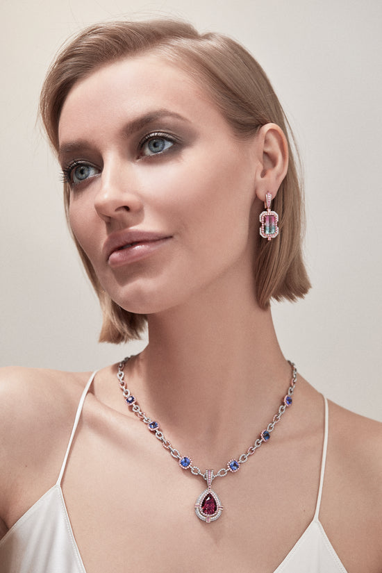 J Fine Argyle Pink Diamond and Pink Tourmaline Necklace