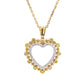 Yellow and White Diamond Heart Pendant