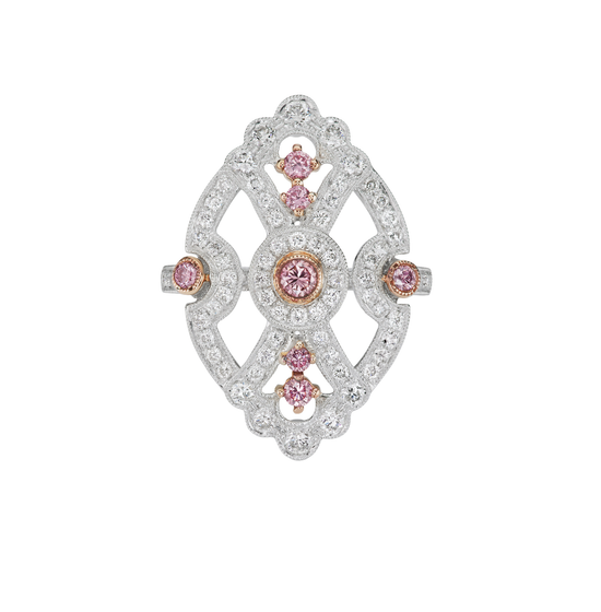 Argyle Pink Diamond Art Deco Ring