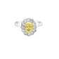 Oval Cut Yellow Diamond Flower Ring