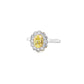 Oval Cut Yellow Diamond Flower Ring