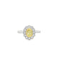 Oval Cut Yellow Diamond Flower Ring