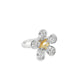 Yellow and White Diamond Daisy Ring