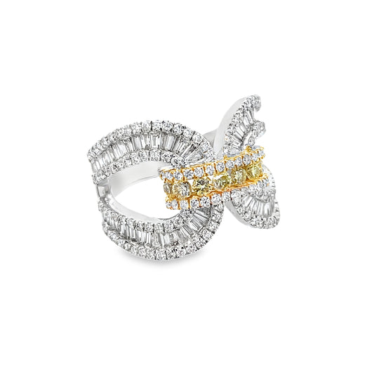 Yellow Diamond Link Ring